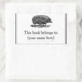 Vintages Buchzeichen Rechteckiger Aufkleber (Tasche)