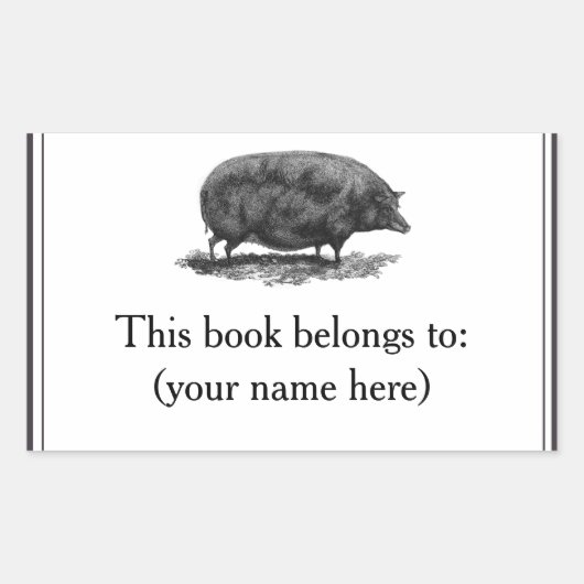 Vintages Buchzeichen Rechteckiger Aufkleber (Vorderseite)