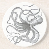 Vintages Buchzeichnen Seesteampunk Krake Sandstein Untersetzer (Vorne)