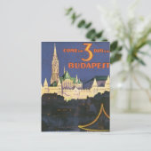 Vintages Budapest Postkarte (Stehend Vorderseite)