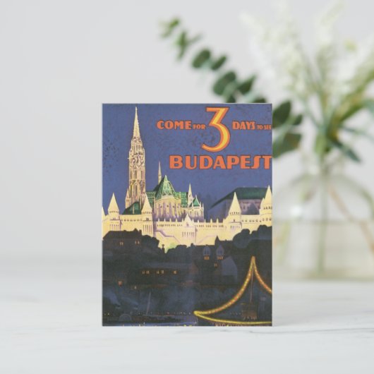 Vintages Budapest Postkarte (Stehend Vorderseite)