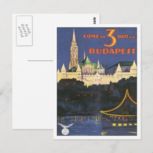 Vintages Budapest Ungarn Postkarte (Vorne/Hinten)
