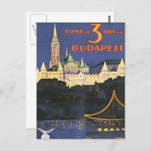 Vintages Budapest Ungarn Postkarte (Vorne/Hinten)