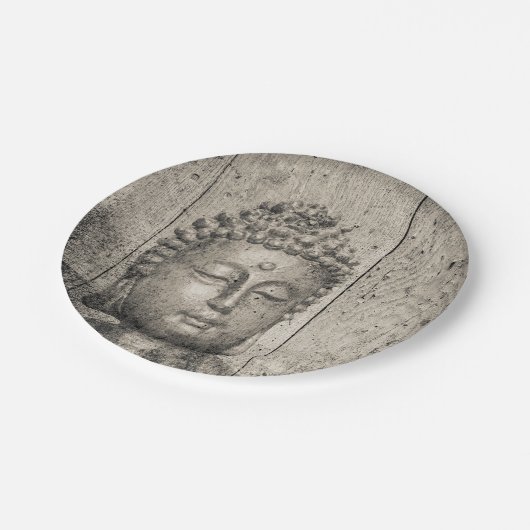 Vintages Buddha-Yoga Pappteller (Schrägansicht)