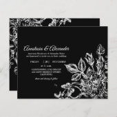 Vintages Budget Einladung zur Hochzeitsfeier. (Vorne/Hinten)