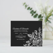 Vintages Budget Einladung zur Hochzeitsfeier. (Stehend Vorderseite)