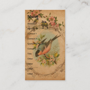 Vintages Bulfinch Visitenkarte