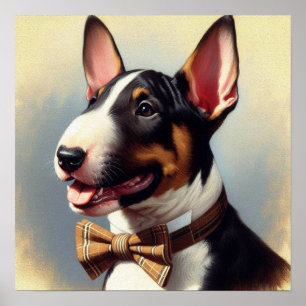 Vintages Bull Terrier Malportrait Poster