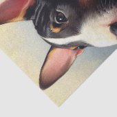 Vintages Bull Terrier Malportrait Seidenpapier (Ausschnitt)