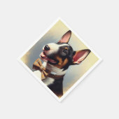 Vintages Bull Terrier Malportrait Serviette (Ecke)
