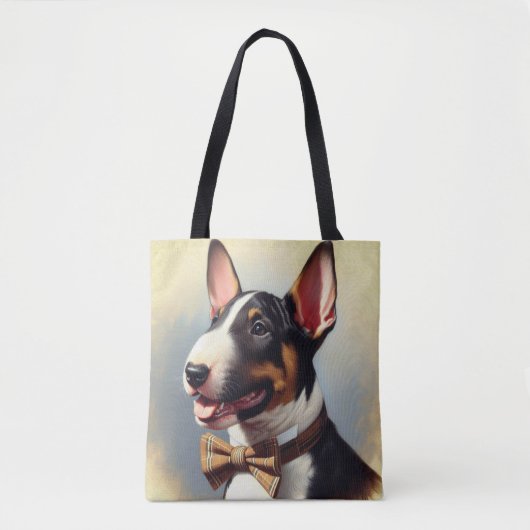 Vintages Bull Terrier Malportrait Tasche (Vorderseite)