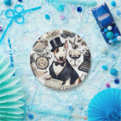 Vintages Bull Terrier Muster Pappteller (Party)