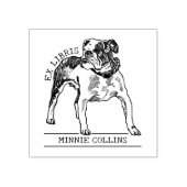 Vintages Bulldog Ex Libris Bibliothekbuch Gummistempel (Prägung)