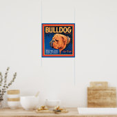 Vintages Bulldog-Markensiegel Poster (Küche)
