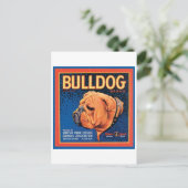 Vintages Bulldog-Markensiegel Postkarte (Stehend Vorderseite)