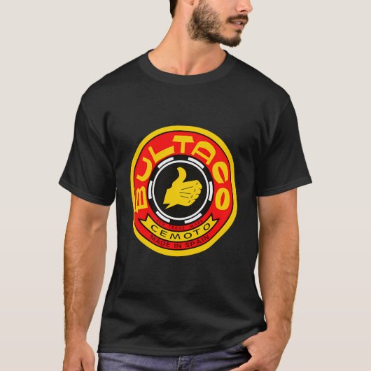 Vintages Bultaco-Motorraddesign T-Shirt (Vorderseite)