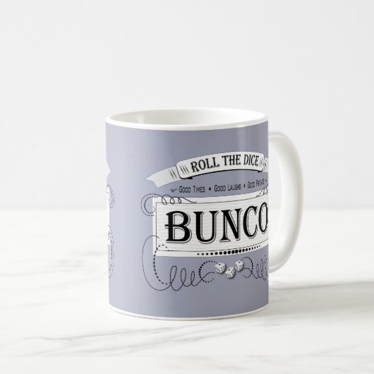 Vintages Bunco Design Lila Kaffeetasse (VorderseiteRechts)