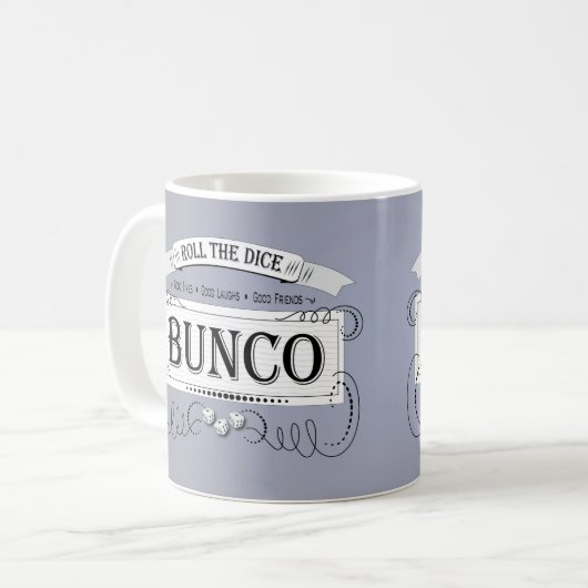 Vintages Bunco Design Lila Kaffeetasse (Vorderseite Links)