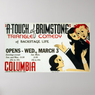 Vintages Bundesstaatliches Theater Touch Brimstone Poster