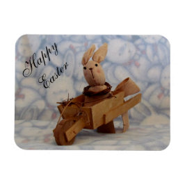 Vintages Bunny Cart Ostermagnet Magnet