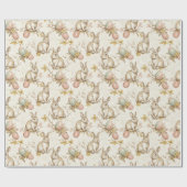 Vintages Bunny & Ostereier Muster Geschenkpapier (Flach)