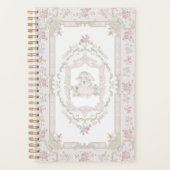 Vintages Bunny & Pink Roses Notebook Planer (Vorderseite)