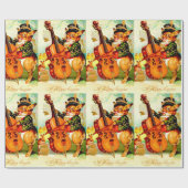 Vintages Bunny Playing mit Violin Ostergruß Geschenkpapier (Flach)