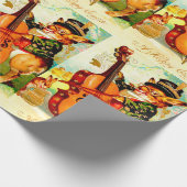 Vintages Bunny Playing mit Violin Ostergruß Geschenkpapier (Ecke)