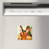 Vintages Bunny Playing mit Violin Ostergruß Magnet (In Situ (Geschirrspüler))