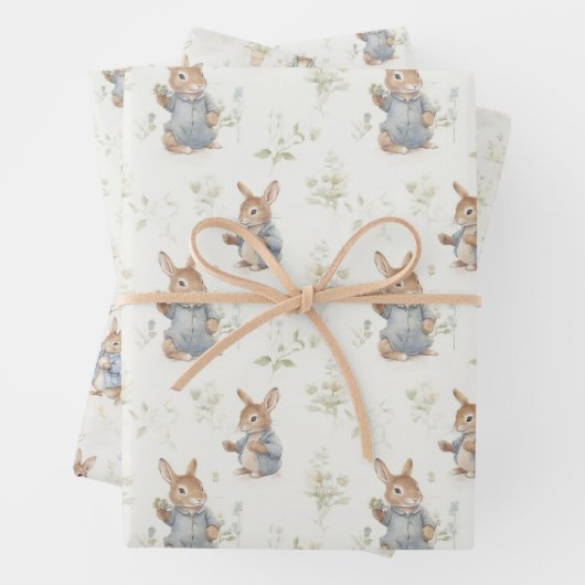 Vintages Bunny Rabbit Geschenkpapier Set (Beispiel)