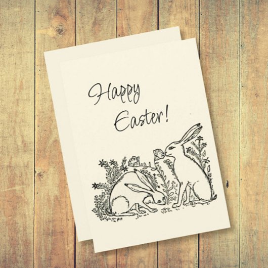 Vintages Bunny Rabbit Happy Oaster Feiertagskarte