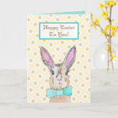 Vintages Bunny Rabbit Happy Oaster Karte (Gelbe Blume)
