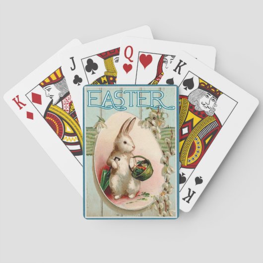 Vintages Bunny Tulip Floral und Ostereier Spielkarten (Rückseite)