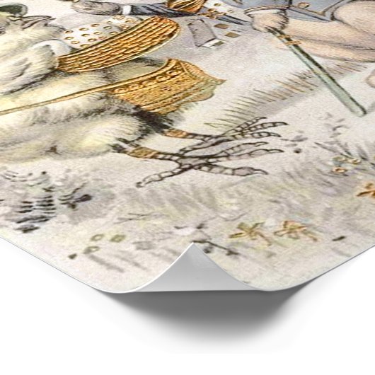 Vintages Bunny und Chick Poster (Ecke)