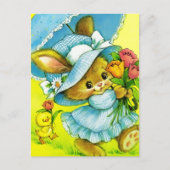 Vintages Bunny und Kick Oster Feiertagspostkarte (Vorderseite)