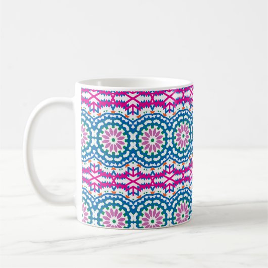 Vintages, bunter böhmisches böhmisches Muster Kaffeetasse (Links)