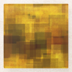 Vintages buntes abstraktes geometrisches der Kunst Glasuntersetzer
