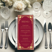 Vintages Burgund Imitats Golden Foil