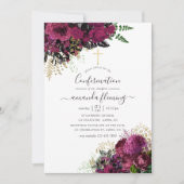 Vintages Burgund - Marsala- und Goldbestätigung Einladung (Vorderseite)