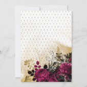 Vintages Burgund - Marsala- und Goldbestätigung Einladung (Rückseite)