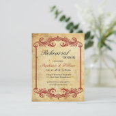 Vintages Burgund Swirl Probe Abendessen Einladung (Stehend Vorderseite)