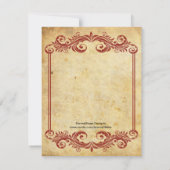 Vintages Burgund Swirl Probe Abendessen Einladung (Rückseite)