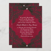 Vintages Burgund und Schwarze Spitze Einladung (Vorne/Hinten)