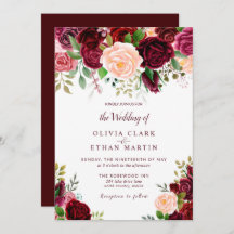 Vintages Burgund Wasserfarbenfloral