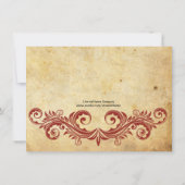 Vintages Burgunder-Strudel-Hochzeit UAWG Einladung (Rückseite)