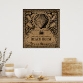 Vintages Burlap Beach House Poster (Küche)