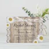 Vintages Burlap Lace & Daisy Brautparty laden ein Einladung (Stehend Vorderseite)