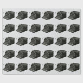 Vintages Business, antike Office-Schreibmaschine Geschenkpapier (Flach)