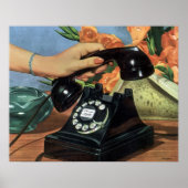 Vintages Business, antikes Telefon mit Rotary-Einw Poster (Vorne)