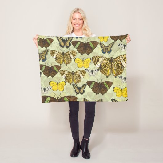 Vintages Butterfly-Diagramm Muster Fleecedecke (Beispiel)
